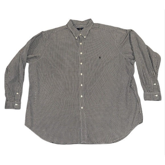 2 Polo Ralph Lauren Long Sleeve Shirts Mens 4XLT Cotton Button Down Checkered - Picture 10 of 16